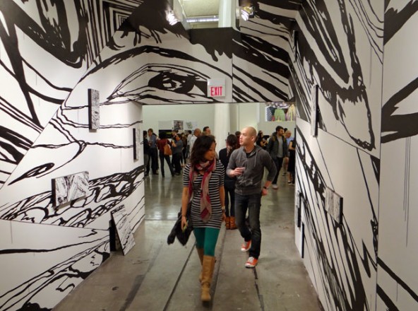 Visitors arriving to last year's CCA MFA Exhibition.  source: www.artbusiness.com