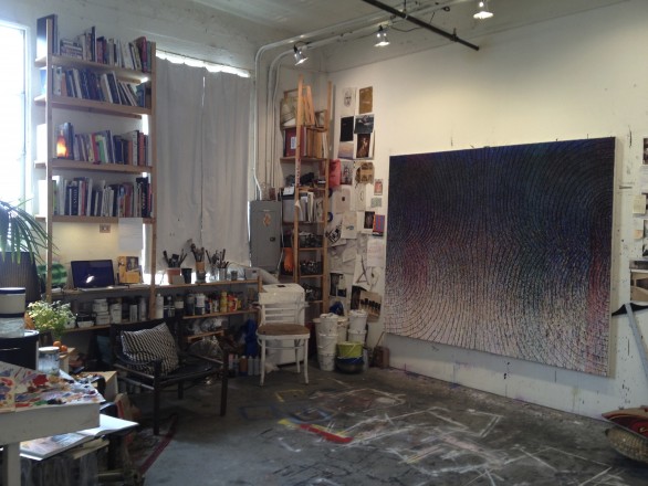 In progress paintings in the studio of Christine Frerichs