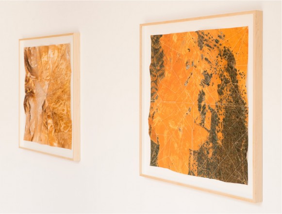 Clarissa Tossin, "Study for a Landscape" 2012 series, folded archival inkjet prints at Samuel Freeman Gallery