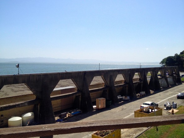 The view from Fischer's studio at the Romberg Tiburon Center SFSU graduate studios