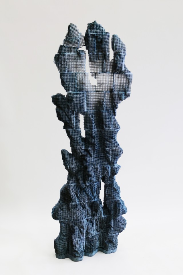 Randy Colosky, "Ice 9 (revisited)", 2014, engineered ceramic honeycomb and paint. Courtesy of Chandra Cerrito Contemporary.