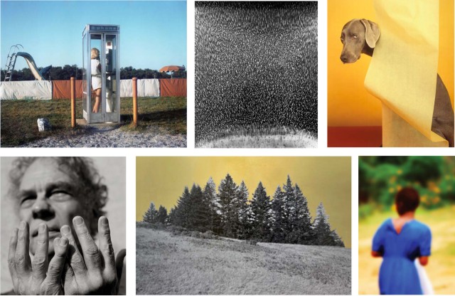 A selection of photographs featured in the SF Camerawork Benefit Auction.  Top row:  John Goodman, Klea McKenna, William Wegman.  Bottom row:  Herb Ritts, Alice Shaw, Alfredo Jaar.  Courtesy of SF Camerawork.