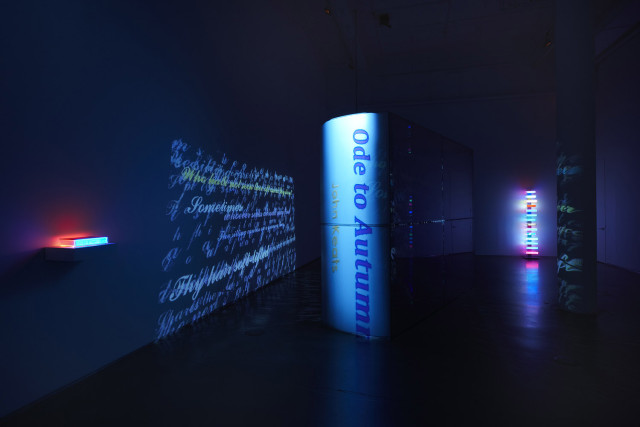 installation 'The Luminous Poem'.  Image courtesy of Bryce Wolkowitz Gallery.