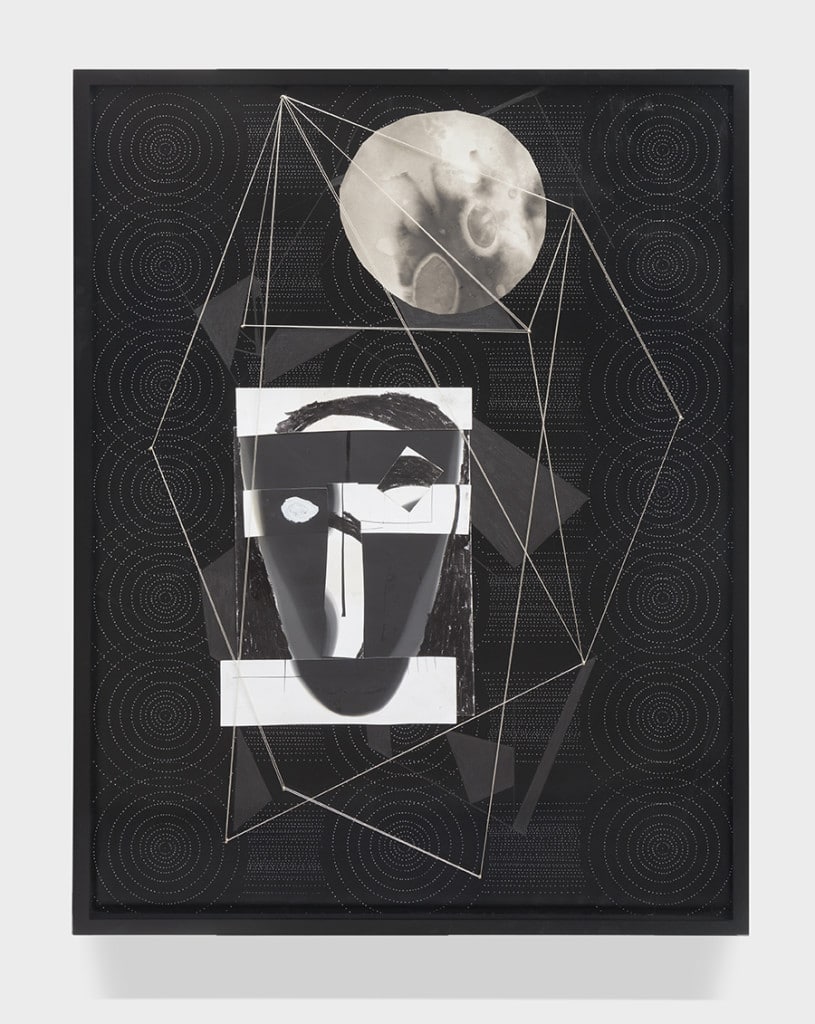 Sheree Hovsepian "The State of Nature" 2015, archival dye transfer print, graphite, acrylic, gelatin silver prints, brass nails, string. Courtesy of Monique Meloche Gallery.