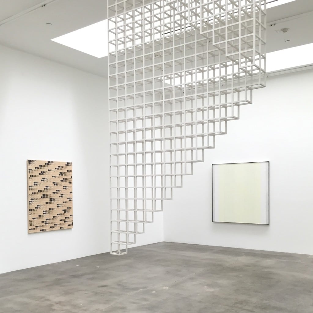 installation, Blum & Poe, Dansaekhwa and Minimalism, Lee Ufan, Sol Lewitt, Agnes Martin