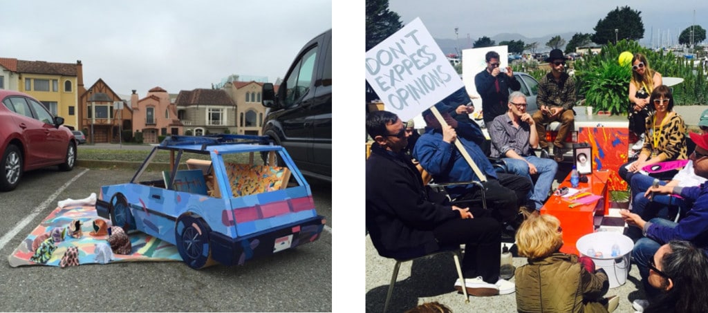 Scenes from last year's Parking Lot Art Fair. 